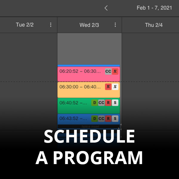 Schedule a program in TVU Channel